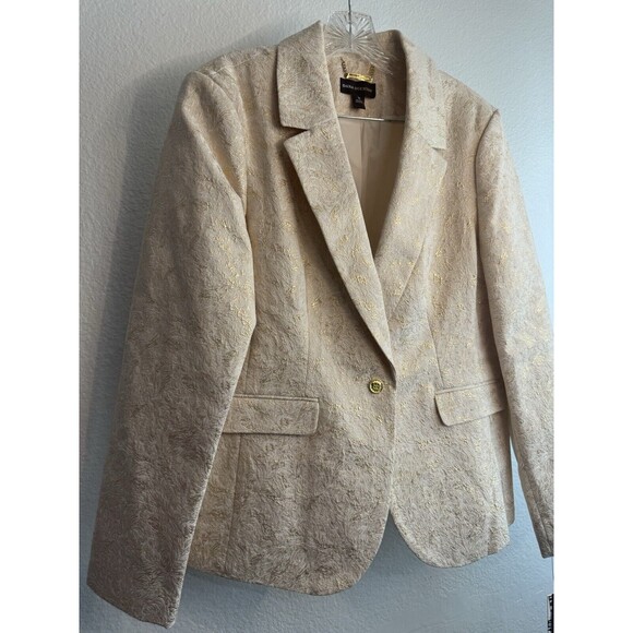 Dana Buchman New Dress Jacket Gold Metallic NWT Size 16 Vanilla Ice - Picture 3 of 12